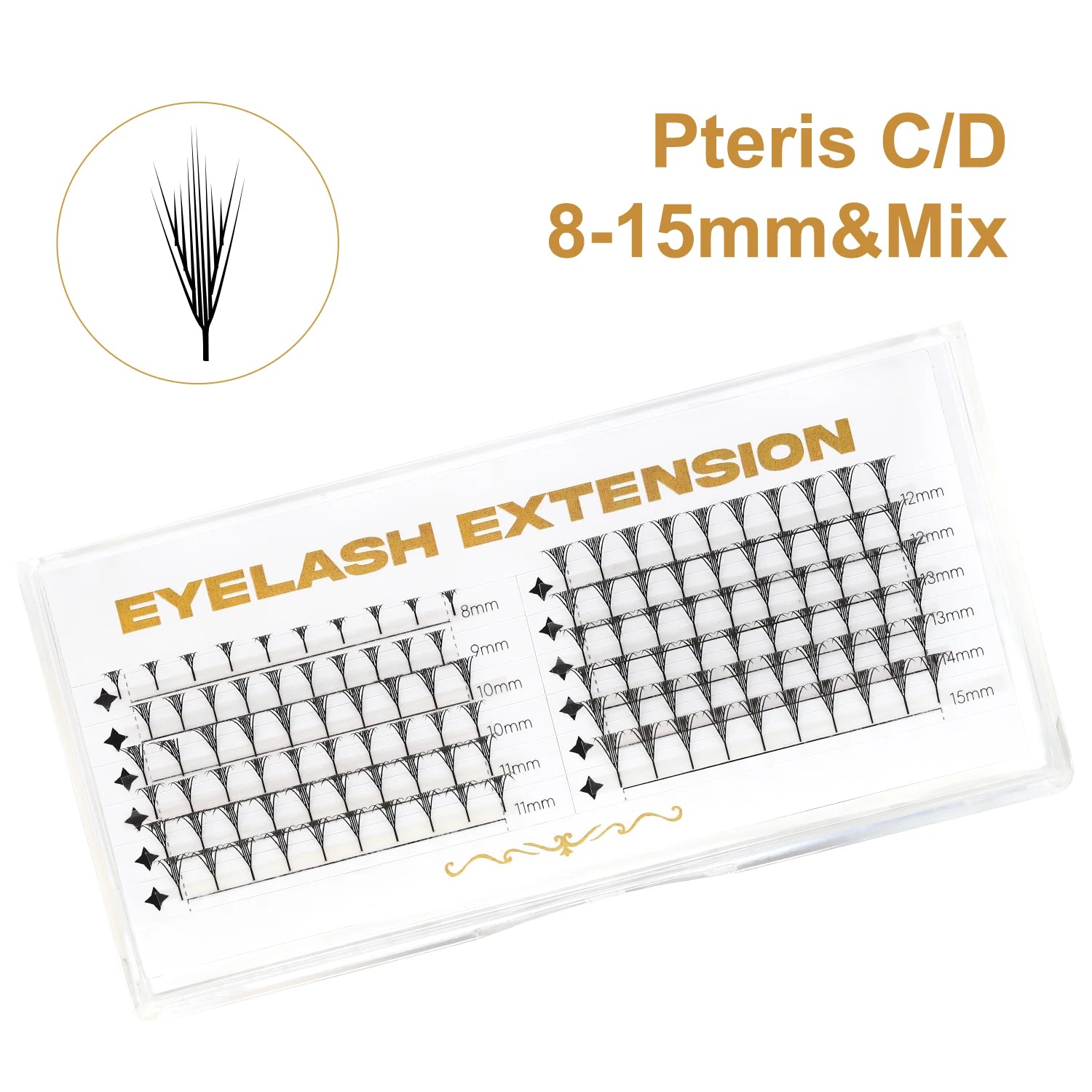 New Dual Sided Colorful Shiny Comic Spire Eyelash Extension Tinsel Anime Premade Fans Feather Shape Lashes For Christmas Cosplay