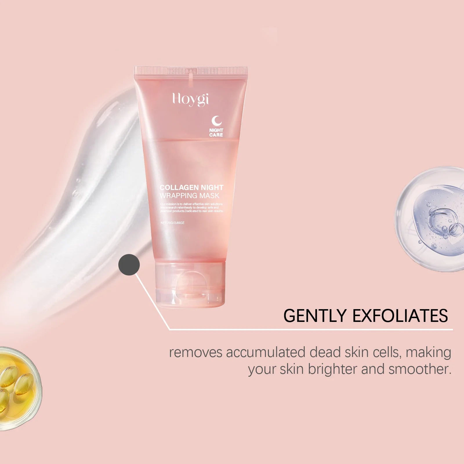 Collagen Night Wrapping Mask Moisturizing Firming Peel-Off Mask Gel Face Deep Cleansing Pores Hydrating Brightening Facial Mask