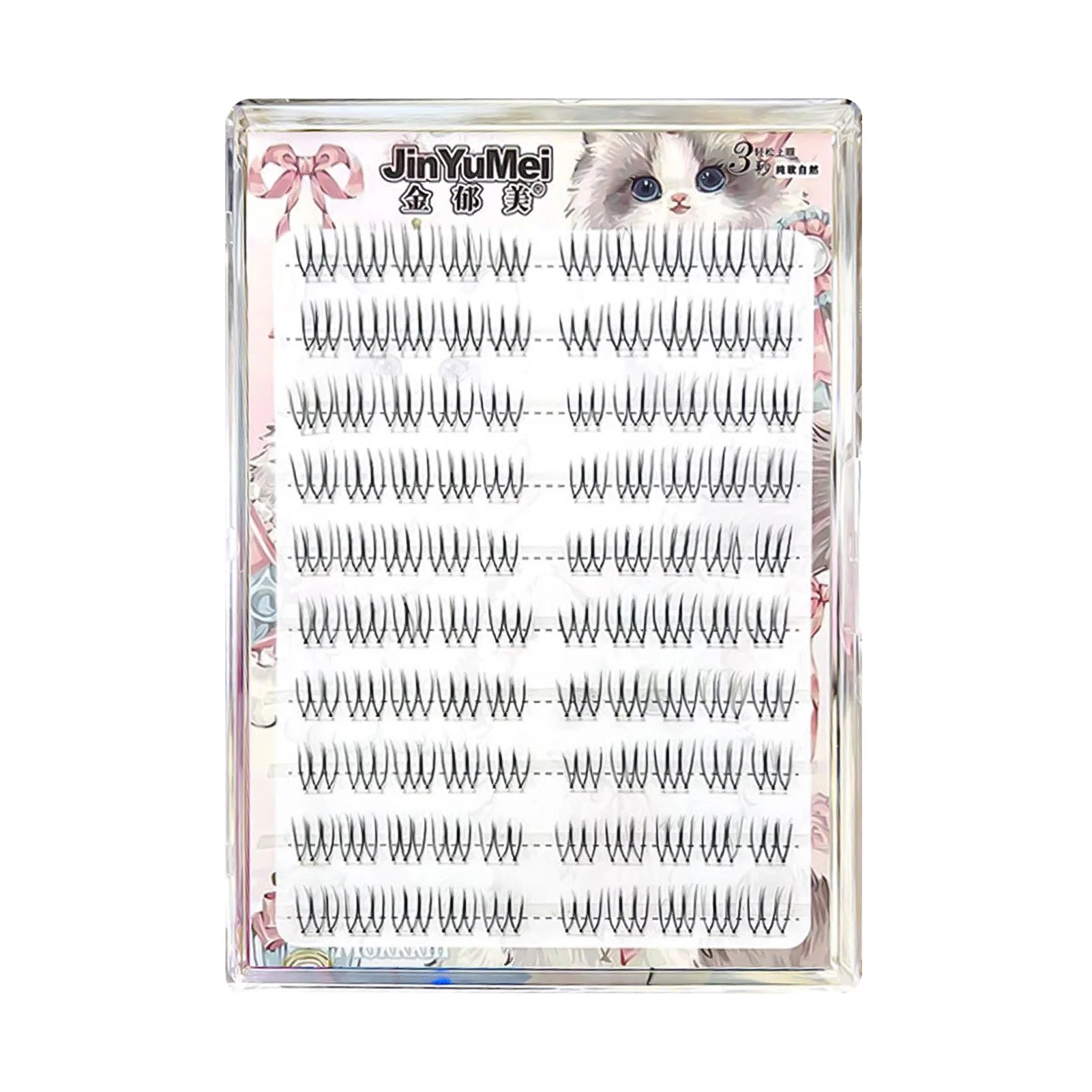 U-shaped Segmented Kpop False Eyelashes Korean Cluster Natural Individual Lash DIY Large Capacity Eyelash Manga Black Stem