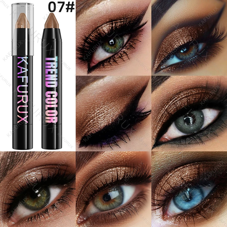 1PC Metallic Glitter Eyeshadow Pencil Waterproof Pearlescent Nude Eye Shadow Green Blue Brown Makeup Gift Eye Pen Cosemtic