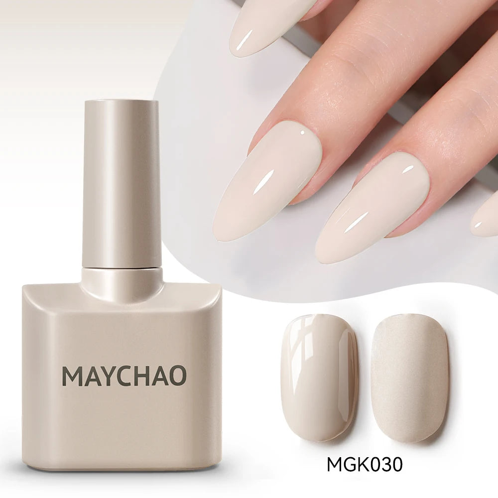 MAYCHAO Cherry Red Gel Nail Polish 12ml Glossy Semi Permanent Soak Off UV LED Frosted Gel Nails Base Painting Varnish