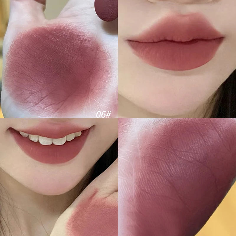 Waterproof Velvet Lipstick Easy To Wear Long-lasting Lipstick Matte Nude Coffee Lip Glaze Non-stick Cup Makeup Lip Tint Cosmetic