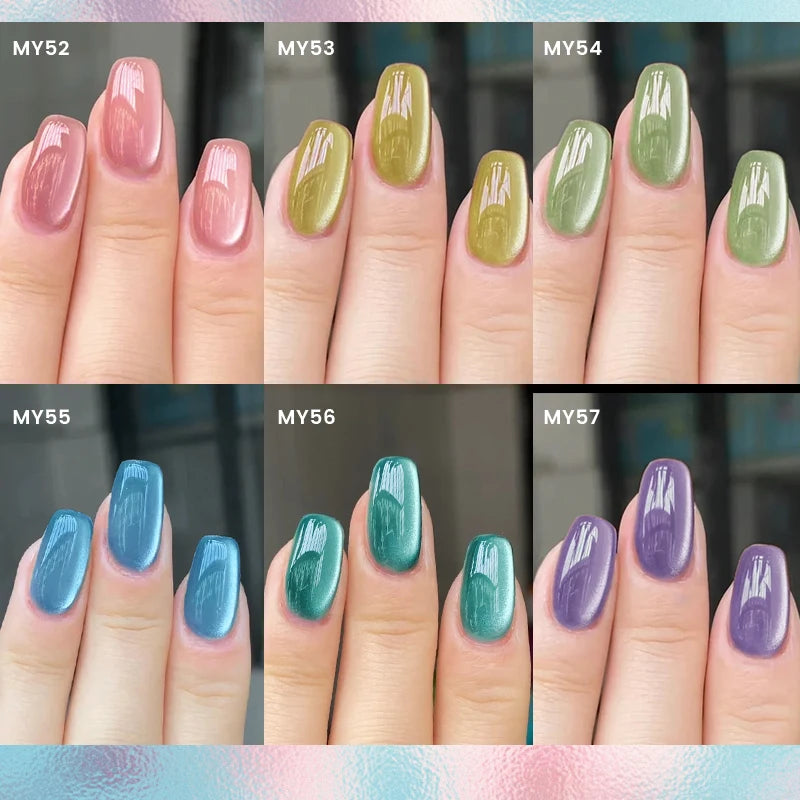 BORN PRETTY 10ml Blue Glass Bead Cat Magnetic Gel Ultra Shine Summer Glitter Semi Permanent Soak Off UV Gel Nail Art Varnish