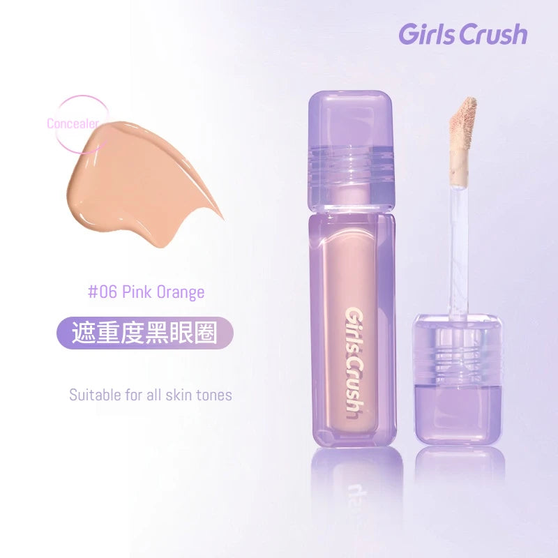 Girlscrush Liquid Concealer  Moisturizing Brightening Conceal Pore Watery Velvet Longlasting Cover Red Streaks Face Oily Skin