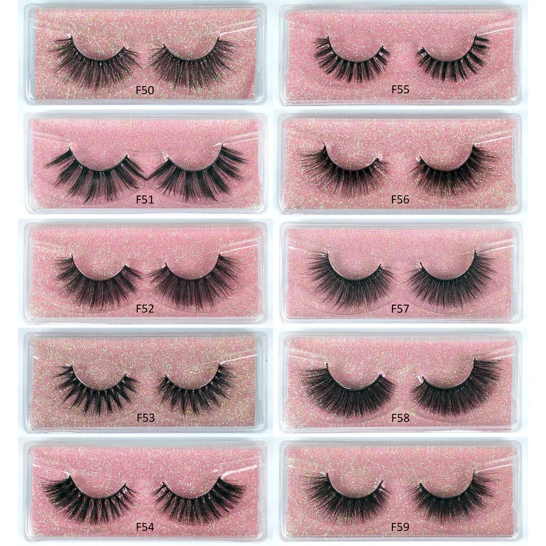 Mink Eyelashes 10 Pairs 3D Mink Lashes Natural False Eyelashes Pack Makeup Fake Eyelashes Bulk