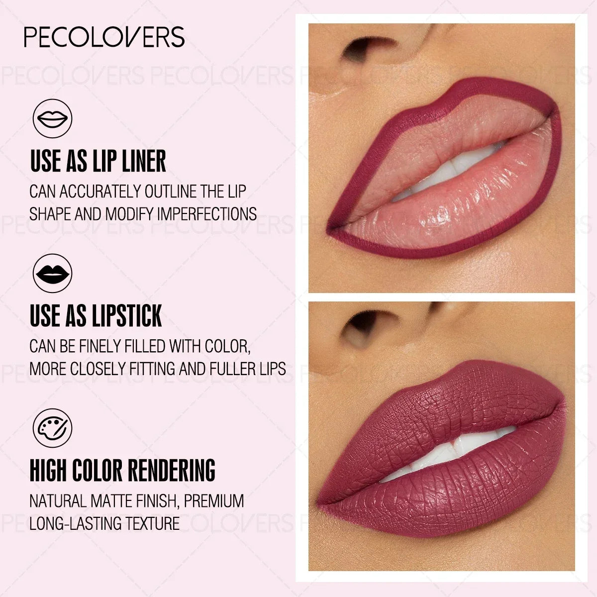 1 Piece Long-Lasting Waterproof Lip Liner Pen - Easy Coloring with Great Color Rendering for Diverse Lip Looks