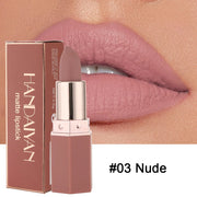 Handaiyan 6 Colors Matte Waterproof Velvet Nude Lipstick Sexy Red Brown Pigments Makeup Long Lasting Lipstick Woman