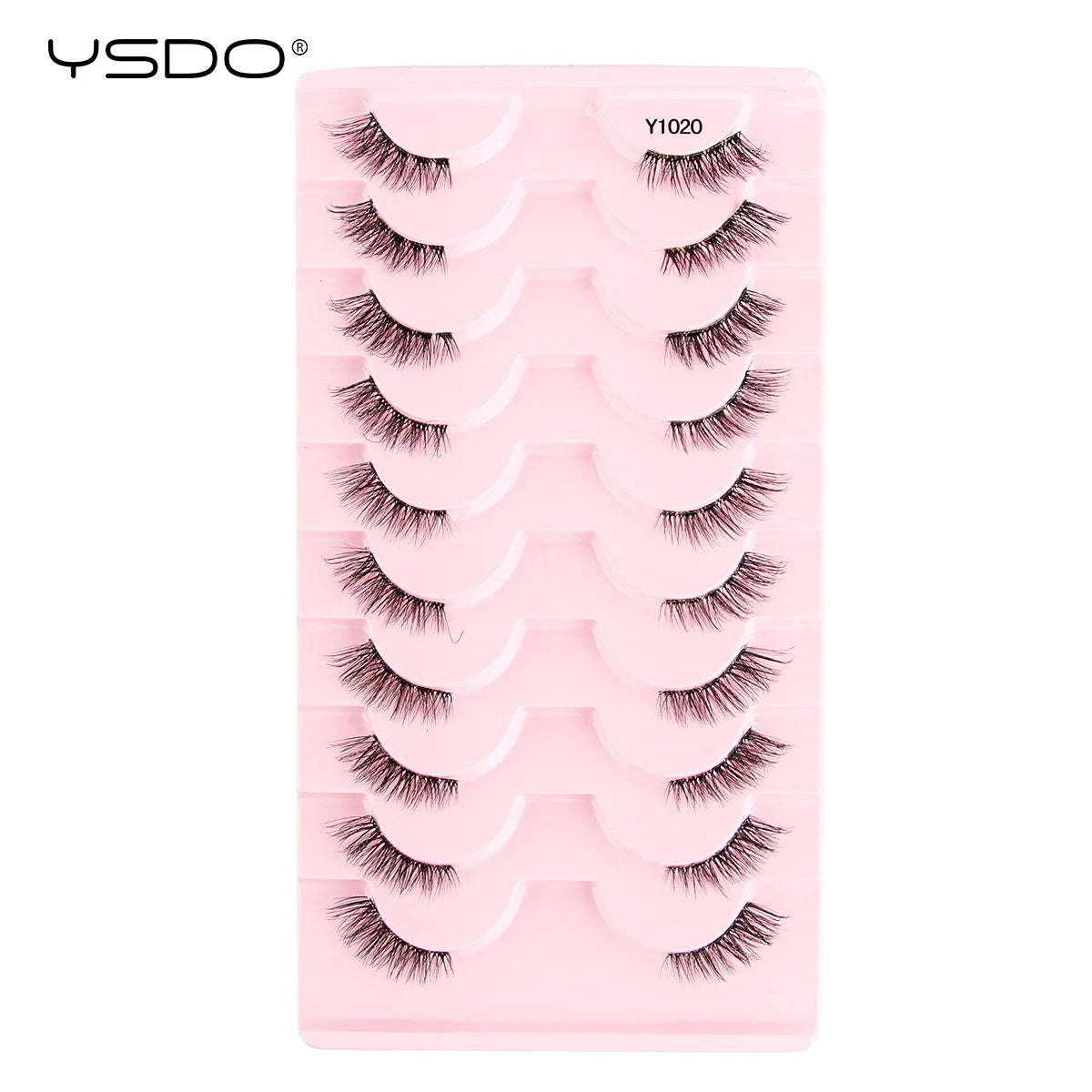 YSDO 5/10 Pairs Half Lashes Cat Eyelashes Soft Natural Clear Band False Lashes Natural Wispy Faux 3d Mink Eyelashes Makeup Tools