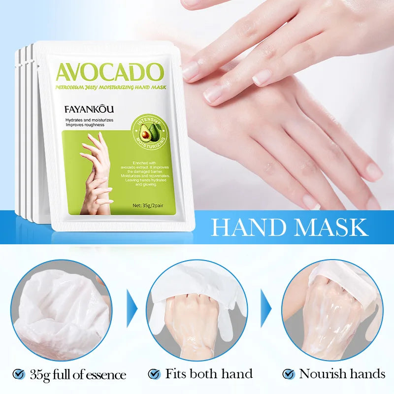 1/3/5 Pairs Avocado Moisturizing Hand Mask Hands Remove Dead Skin Rejuvenating Anti-aging Hydrating Hand Skin Care Products