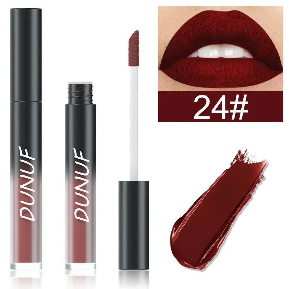 32 Color Lipstick Matte Lasting Lip Gloss Moisturizing Non-stick Cup Halloween Party Purple Blue Black Highly Pigments Lip Glaze