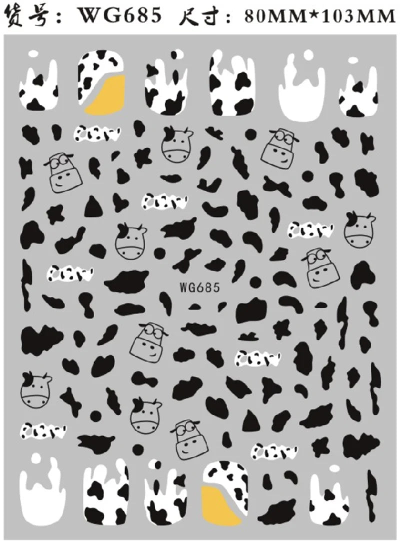 Press on Nails Tiger Symbol Nails Decals Design Fierce Wild Animal Leopard Decoration Manicure Stickers Nails Accessories Tools