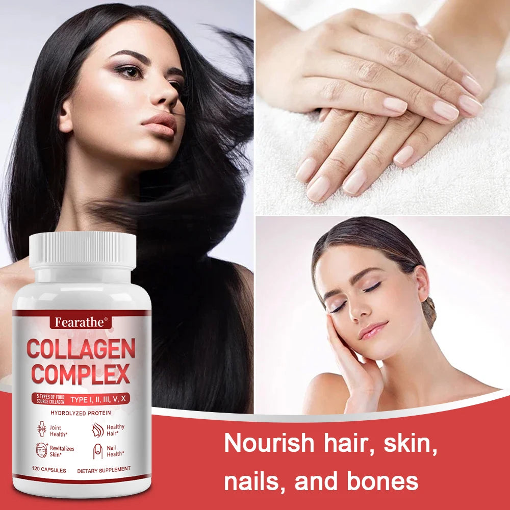 Multiple Collagen - Supports Skin, Hair, Nails and Joints Health, Support Cell Health, Anti-aging, Antioxidant, Women & Men