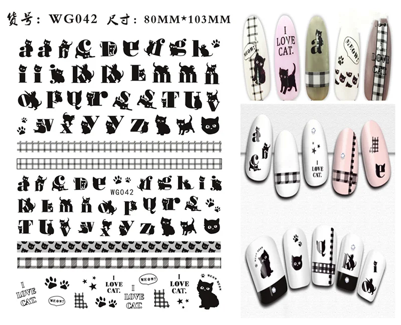 New Roman 26 English Alphabet Number 3D Self-adhesive Nail Art Decal Sticker Word Small Letter Nail Tattoos Decal Stickers