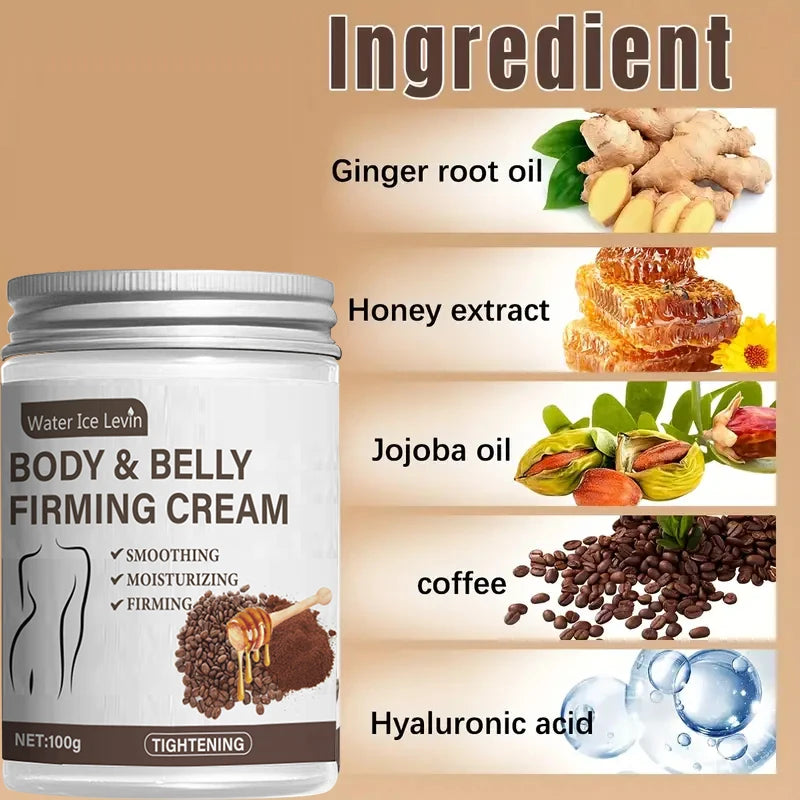 100g Caffeine Collagen Firming Cream – With Caffeine, Coconut Oil & Vitamin E for Moisturizing and Smoother-Looking Skin, Fragrance-Free & Suitable for All Skin Types