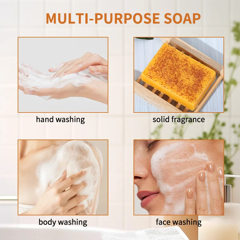 Lemon Turmeric Kojic Acid Soap 100g Brightening Skin Care Natural Whitening Beauty Bar for Facial Cleaning And Body Hygiene