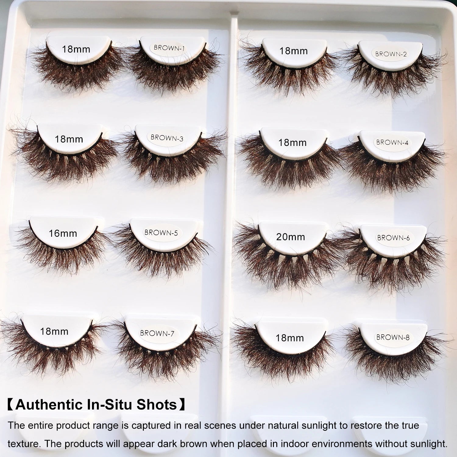 RED SIREN Brown Fluffy Mink Lashes 2026 New Design Luxurious Soft Natural Strip Lashes Cosplay Mink False Eyelashes Supplies