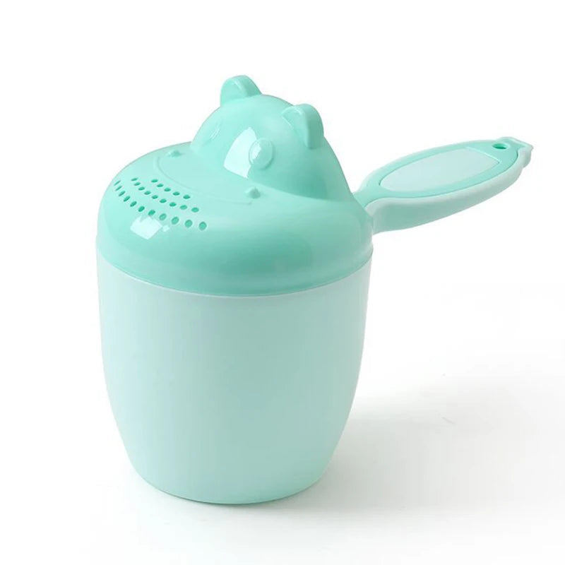 1PC Baby Cartoon Bear Bathing Cup Newborn Kid Shower Shampoo Cup Bailer Baby Kids Shower Water Spoon Bath Wash Cups for 3 Colors