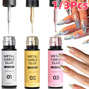1/3Pcs Metallic Painting Liner Nail Gel Polish Gold/Silver/Rose Gold Chrome Mirror Effect Nail Gel Semi Permanent UV LED Vanrish