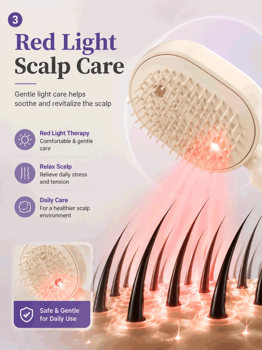 Electric Steam Brush For Hair Detangling Hair Brush Anti Frizz Hair Brush