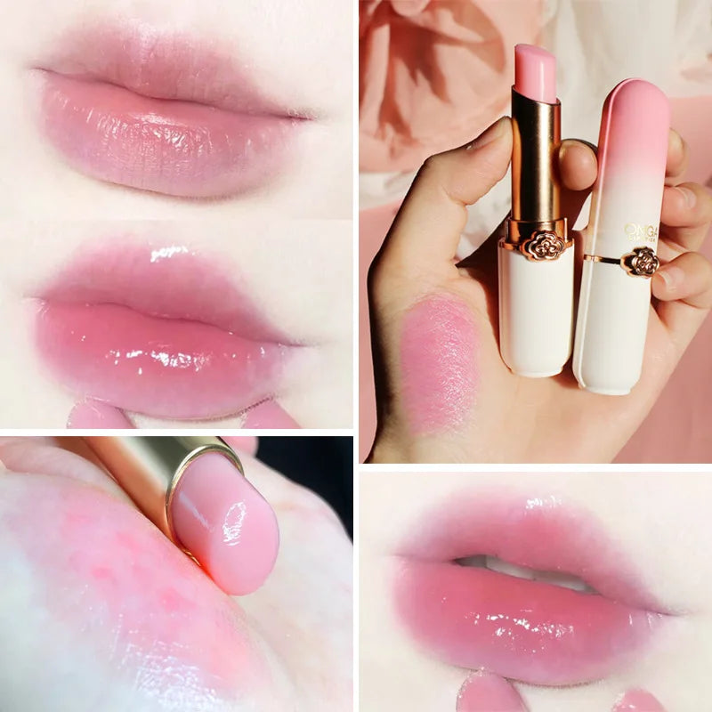 Peach Color Lip Balm Crystal Temperature Change Jelly Lipstick Moisturizing Lasting Lip Gloss Makeup Lips Care Repair Cosmetics