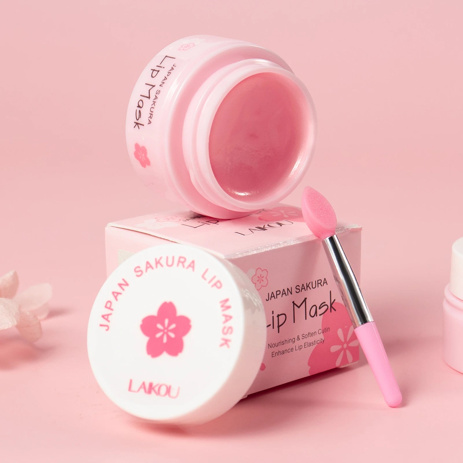 LAIKOU Sakura Lip Mask - Overnight Hydrating Lip Balm for Plump Lip Lines Beauty Care