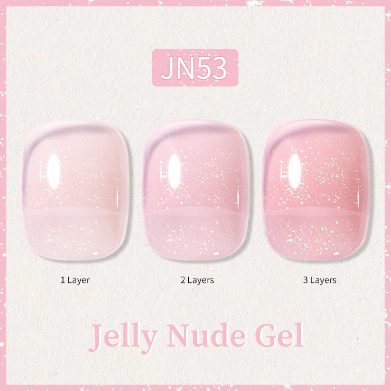BORN PRETTY 10ml Glitter Pink Nude Jelly Nail Gel Polish Varnis Semi-permanent Sheer Translucent UV LED Soak Off Gel Polish