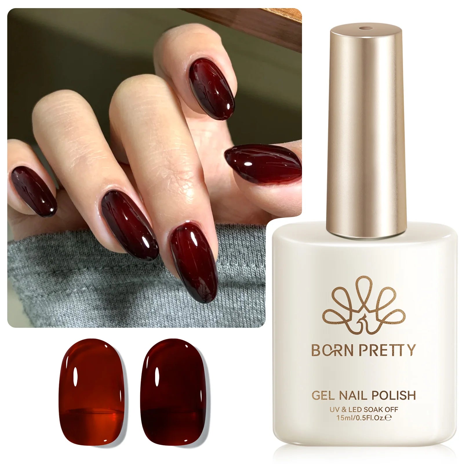 BORN PRETTY 15ML Pearl White Pearl Shell Thread Gel Nail Polish Shiny Glitter Varnis Semi Permanent For Soak Off Gel Nail Art