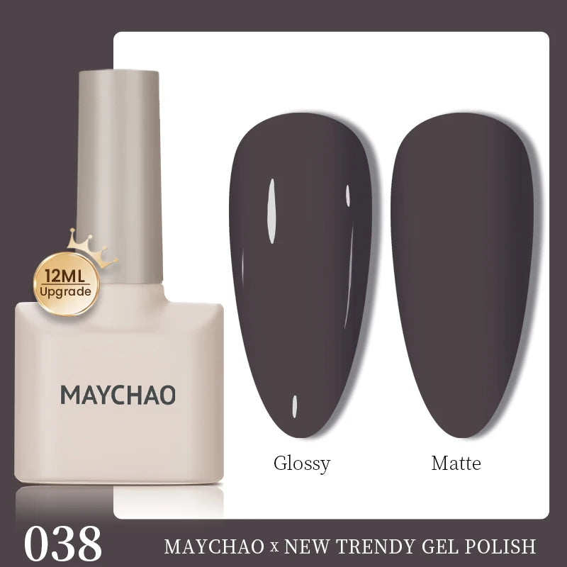 MAYCHAO 12ml Gel Nail Polish Set Professional Salon Nail Art Gels Varnish UV LED Semi Permanent Nail Lacquer Nail Supplies