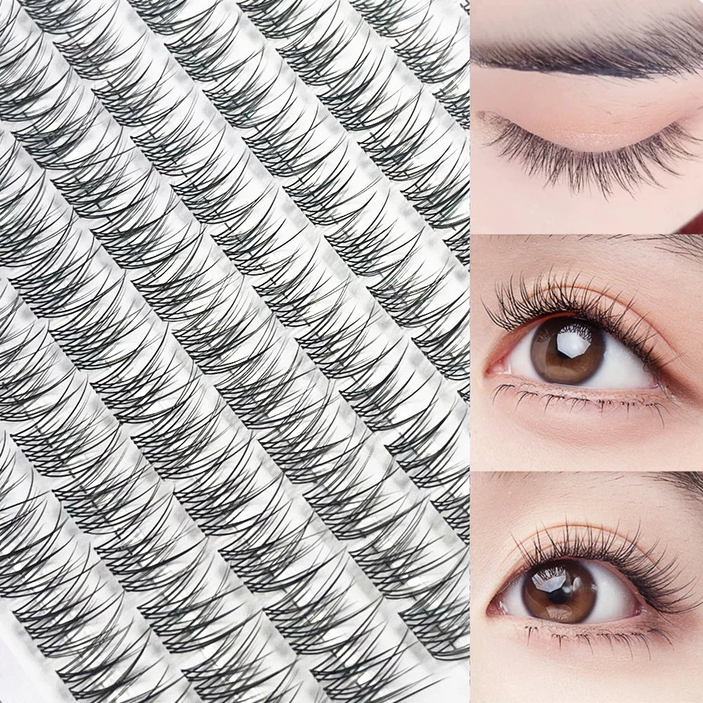 1 Box/120 Bunches segmented Fish Tail Eyelashes Individual Eyelash Cluster Natural Eyelash Extension False Lashes Makeup Tool