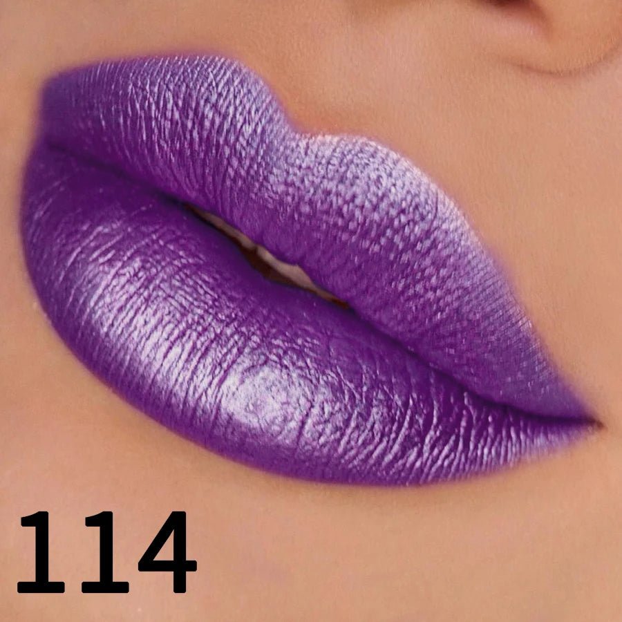 19 colors glitter lipstick hydrating red pink sparkling shine lip color highly pigmented lip tints metallic finish lip makeup