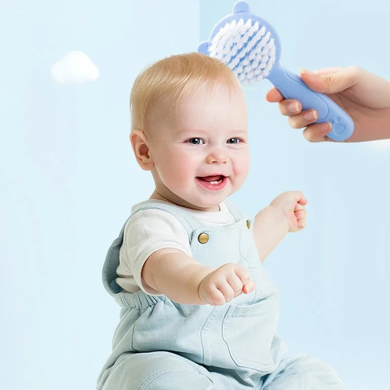 Baby Comb Hair Removal Brush Newborn Boys and Girls Baby Shampoo Soft Brush Comfortable and Suitable for Infants Aged 0-3 Years