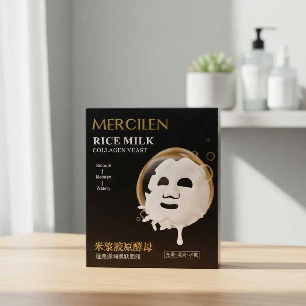 1/2/3Box Mercilen Rice milk collagen mask Moisturizing Hydrating Nourishing Peel-Off Face Mask Tearing Masks Skin Care