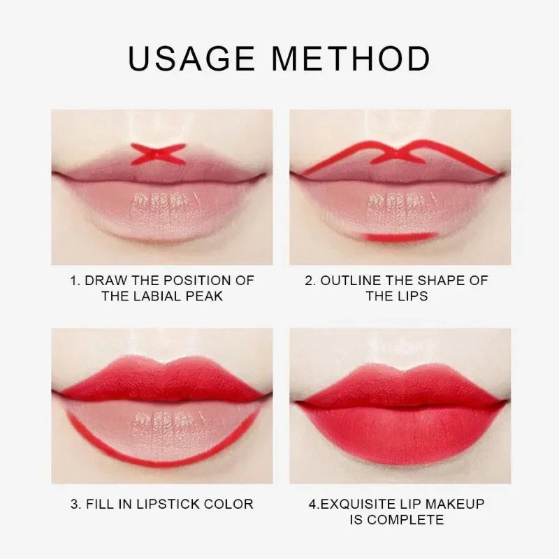 Waterproof Matte Lipliner Pencil Sexy Red Contour Lip Tint Lip Stick Lasting Moisturising Non-stick Cup Lips Makeup 12Colors