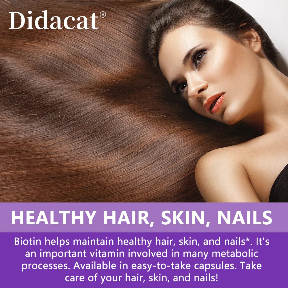 Biotin Vitamins with Collagen & Keratin - 25000 mcg Capsules,B1,B2,B3,B6,B7 Complex,Healthy Nails & Skin,Hair Growth