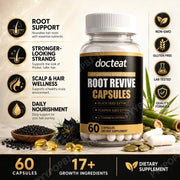 Root Revive Hair Wellness Capsules with Biotin Black Seed Pumpkin Seed Bamboo Supports Healthy Looking Hair Scalp 60 Capsules