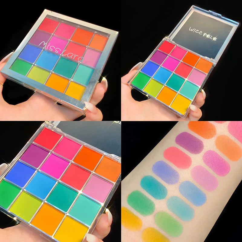 16-Grid Christmas Color Eye Shadow Palette Artist Shimmer Glitter Matte Colorful Long-lasting High Saturation Eyeshadow Cosmetic