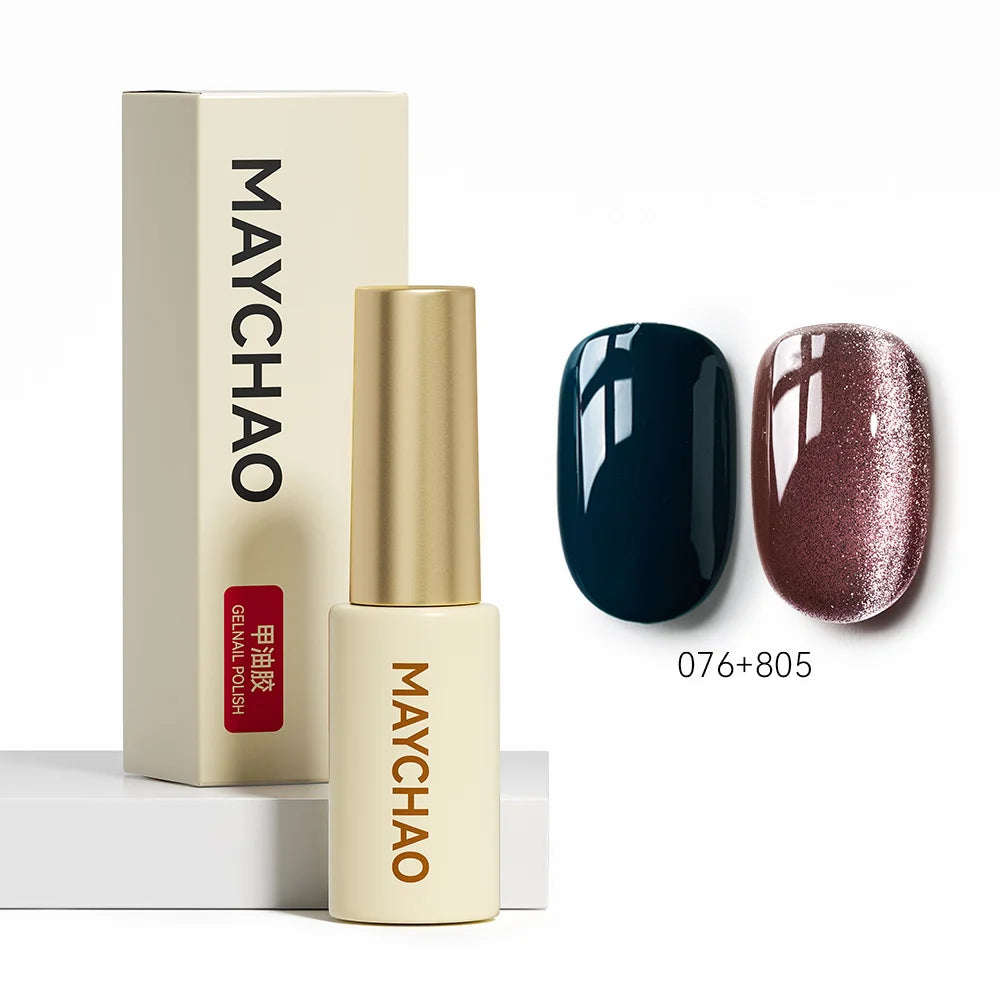 MAYCHAO 5ML Gel Nail Polish 9D Laser Diamond Glitter Cat Eye Gel Semi-Permanent Soak Off UV LED Gel Nail Manicure Tools Nail Art