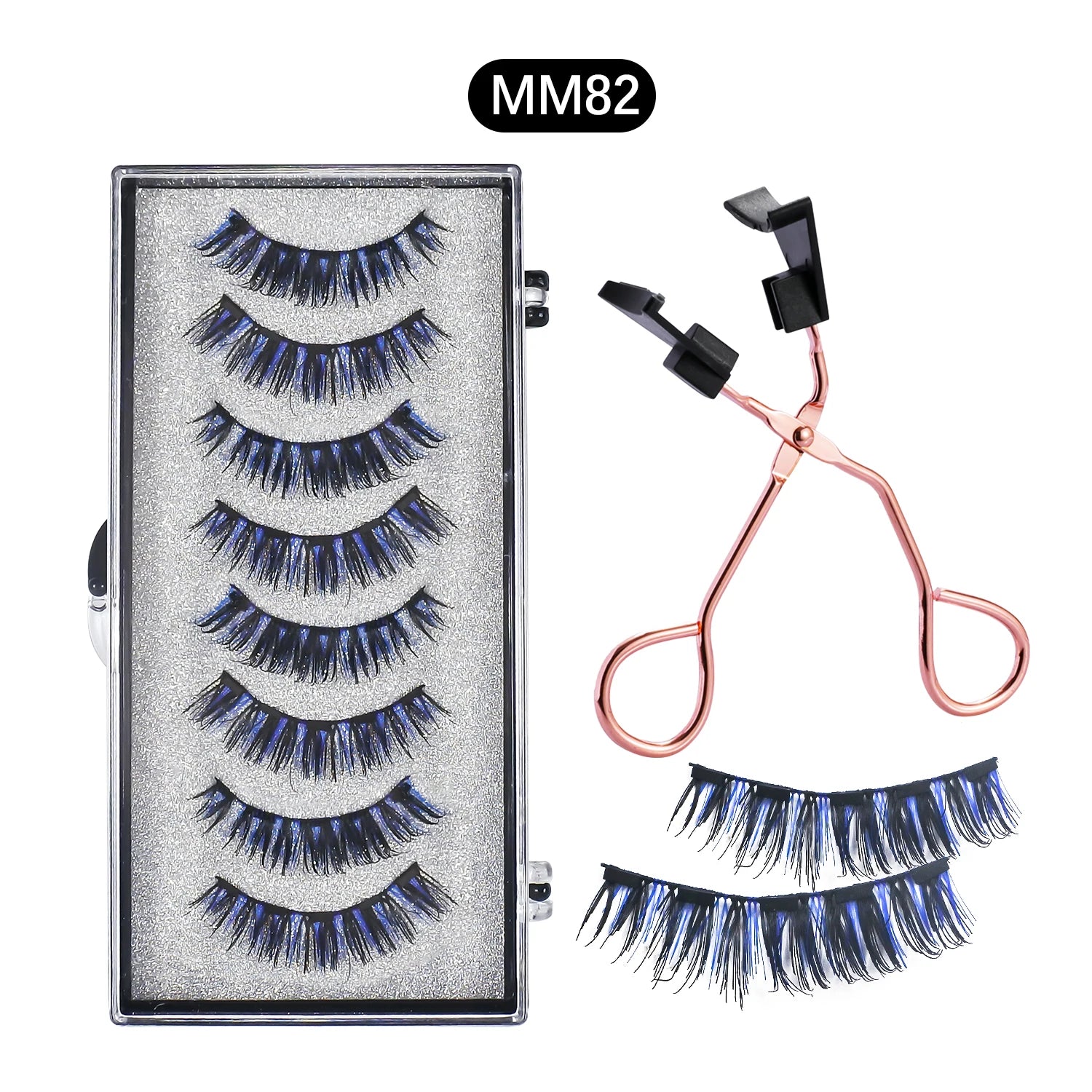 8Pcs Magnetic Eyelashes No Glue Needed Magnetic False Eyelashes with Applicator Reusable Thick Natural Effect 5 Magnets Lashes