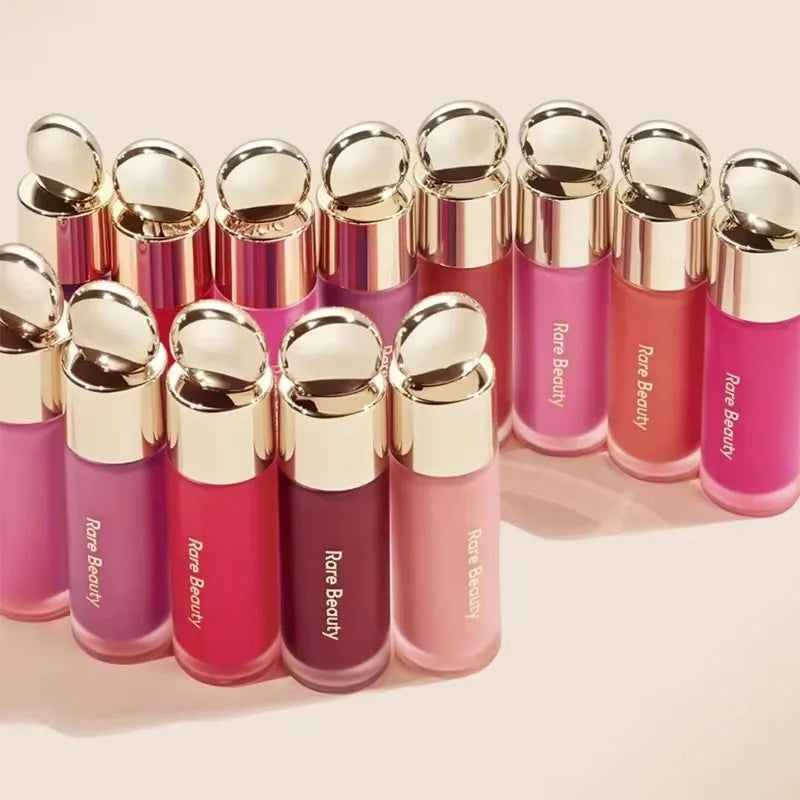 Rare Beauty Rose Neutral Mauve Blush Powder Portable Makeup Liquid Blush Moisturizing Dual-use Waterproof Lip Gloss Plump Smooth