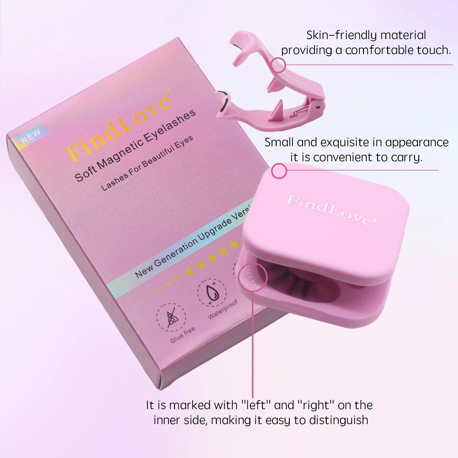 SM13- Charm Fox Findlove New Type Thick Fox Eye Effect 1pair Magnetic Eyelash Extension Can Reusable One Second Apply Lazygirl