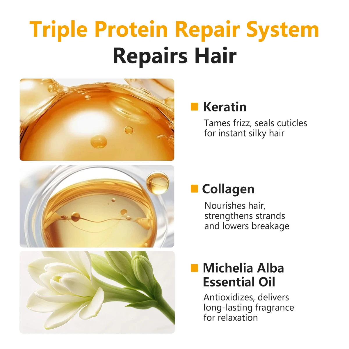 PURC Keratin Hair Oil Spray Salon Keratin Infusion Anti-Frizz Repair Shiny NonGreasy Lightweight 72H Smooth Dry Frizzy Hair Mist