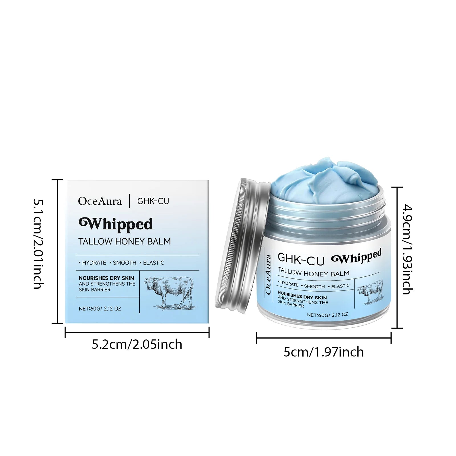 Whipped Tallow Honey Balm Deep Moisturizing for Dry Cracked Skin Non-Greasy Body Butter Brightening Tightening Face Cream Care