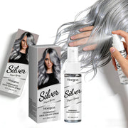 Silver Grey Temporary Hair Color Spray for Covering Grey Hair Instantly Non-Damaging Nourishing Formula Fashion Look Men Women