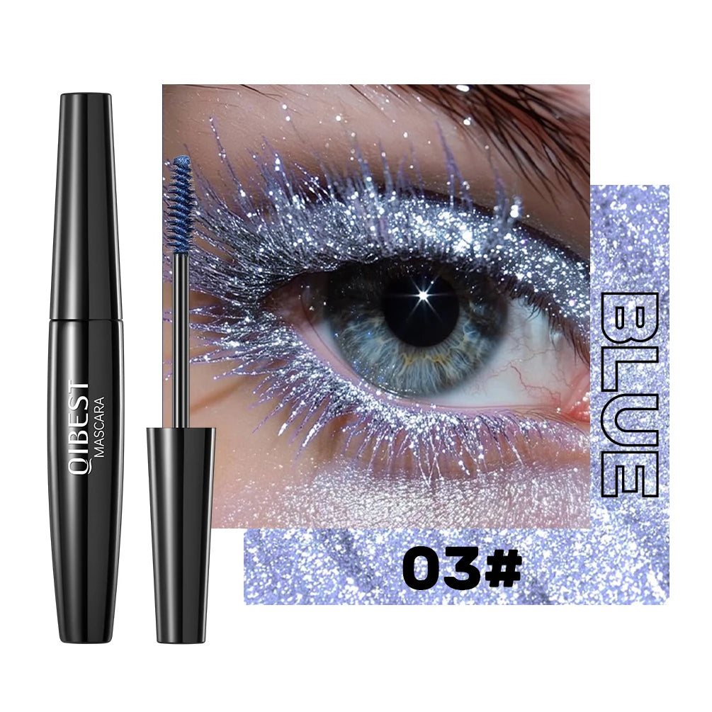 Pink Diamond Mascara Sweat Proof Glitter Eyelashes Shining Sequins Quick Dry Lasting Curling Thick Length Mascara Shimmer Makeup