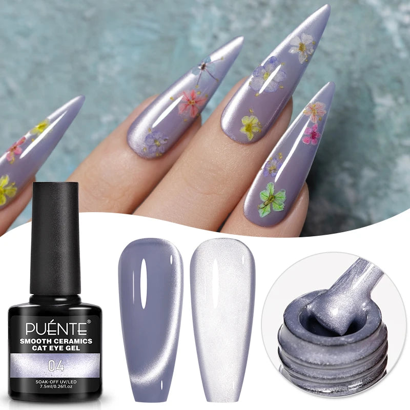 PUENTE 5ml Flower Fairy Gel Nail Polish Pink Blue Purple Natural Dried Flowers Gel For Nail Art Soak Off UV Varnish For Manicure