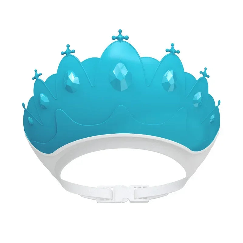 Baby Adjustable Size Shampoo Cap Crown Baby Shower Cap Children  Cartoon Bath Visor Infant Hair Shield Ear Protection Waterproof