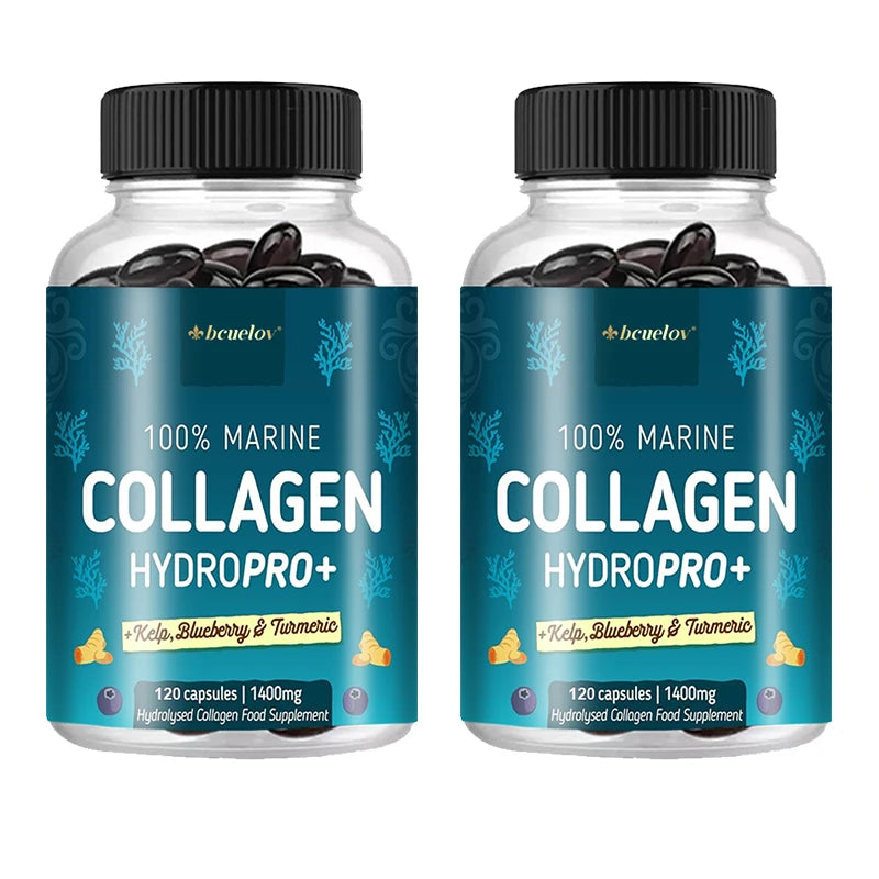 Bcuelov Marine Collagen Capsules - Helps with joint, hair, skin, nail support and overall health, firming skin
