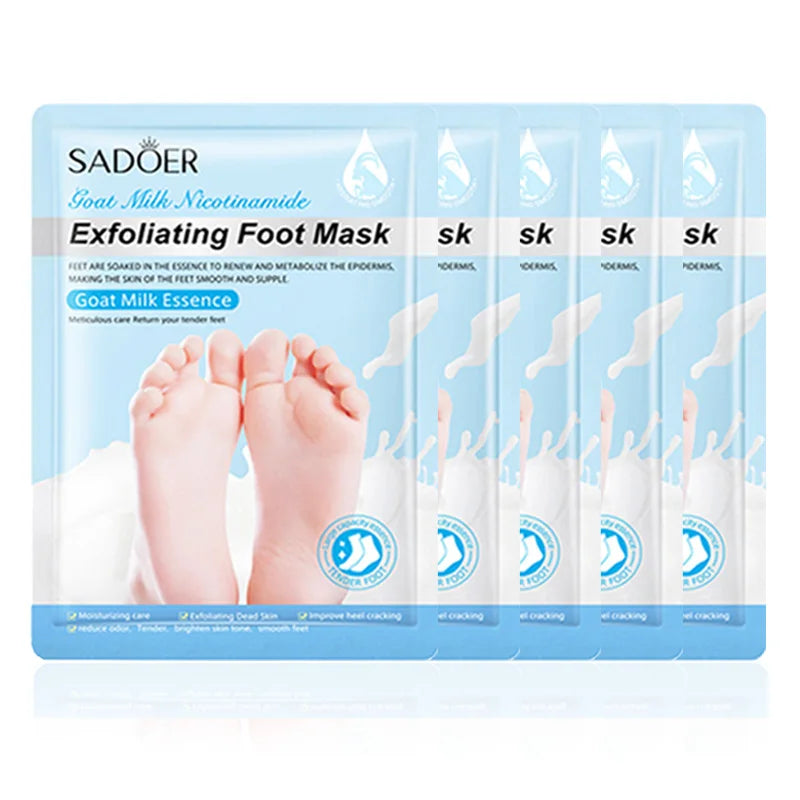 5 Pairs SADOER Lavender Foot Mask Moisturizing Foot Peeling Mask Anti-aging Exfoliating Feet Pedicure Exfoliant Feet Skin Care