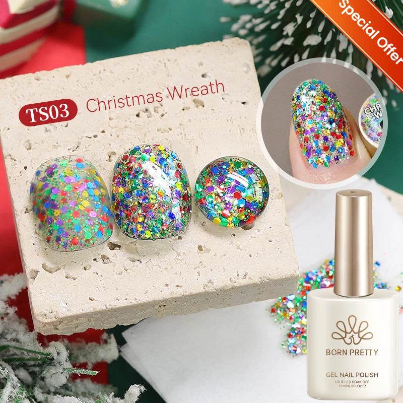 BORN PRETTY 15ml Red Cat Magnetic Gel Nail Polish Gold Glitter Shine Soak Off UV Gel Nail Art Varnish NailSupplies