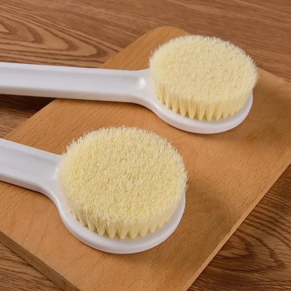 Long Handle Back Scrubber Bath Brush Soft Bristle Exfoliating Shower Brush with Hanging Hole Body Cleansing Tool for Bathroom